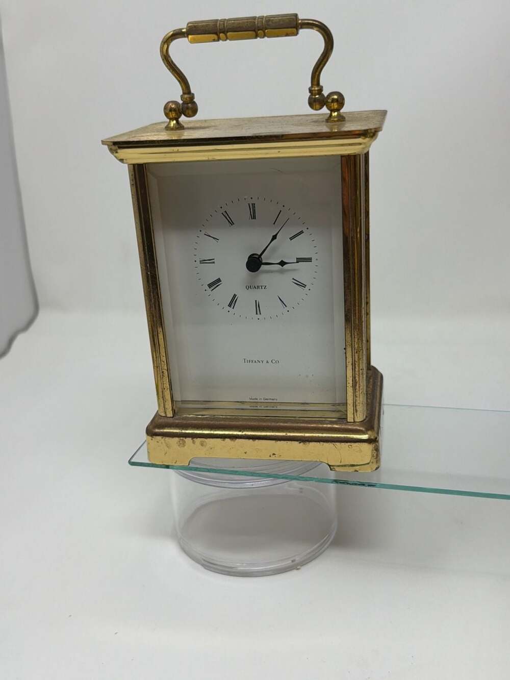 Vintage Tiffany & Co. Brass Carriage Clock Made in Germany